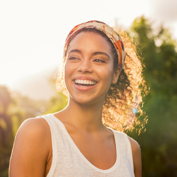 cheerful beautiful african american woman