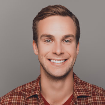 cheerful smiling young man