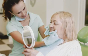 Senior dental checkup with dentist accepting Cigna Medicare